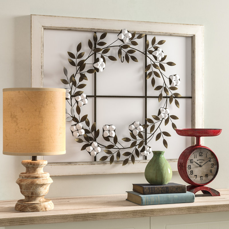 Gracie Oaks Floral Wreath Wood Framed Wall Décor & Reviews Wayfair